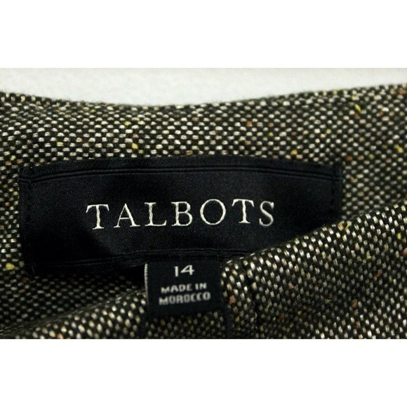 Talbots 14 Brown Tweed Hollywood High Waist Hepburn Wide Leg Wool Pants NWT - Picture 3 of 6